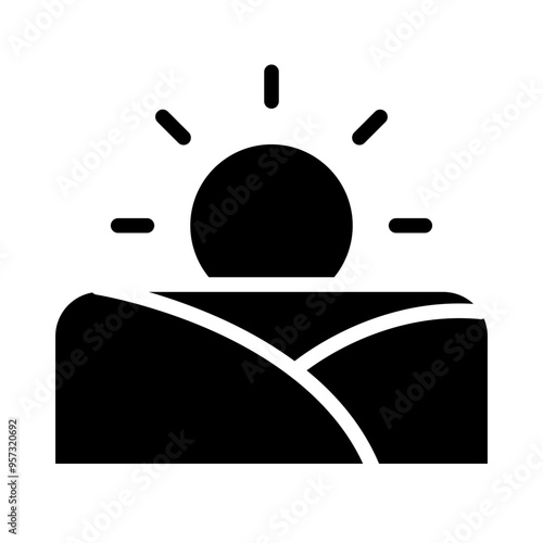 Hopeful Sunrise Vector Glyph Icon Design