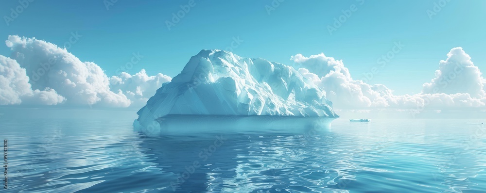 Iceberg grounded in shallow Arctic bay, 4K hyperrealistic photo Iceberg grounded in shallow Arctic bay, 4K hyperrealistic photo