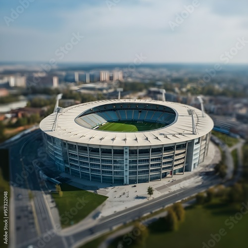 ariel view of stdium modern stdium