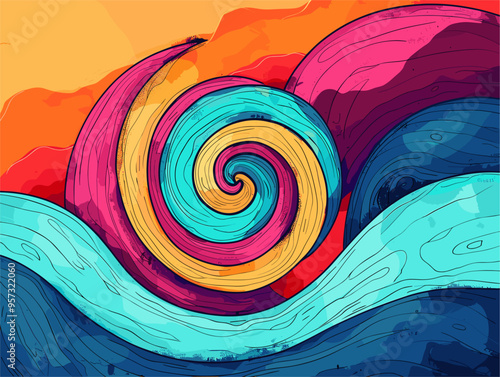 Geometric Evolution: A Spiral Depicting Growth and Limitless Possibilities