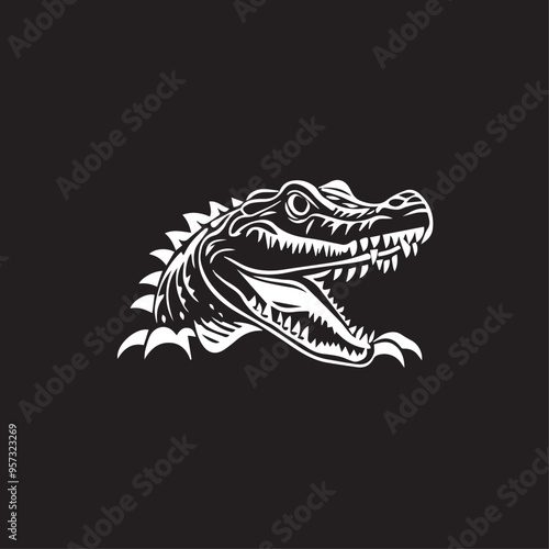 crocodile in cartoon, doodle style . Image for t-shirt, web, mobile apps and ui. Isolated 2d vector illustration in logo, icon, sketch style, Eps 10, black and white. AI Generative