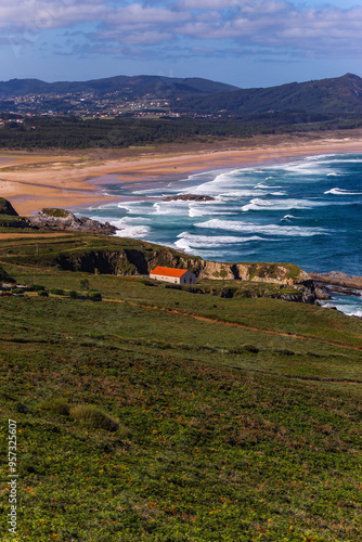 Valdoviño or A Frouxeira beach, a wide space where there is room for bathing, surfing, bodyboarding and long walks, La Coruña, Galicia photo