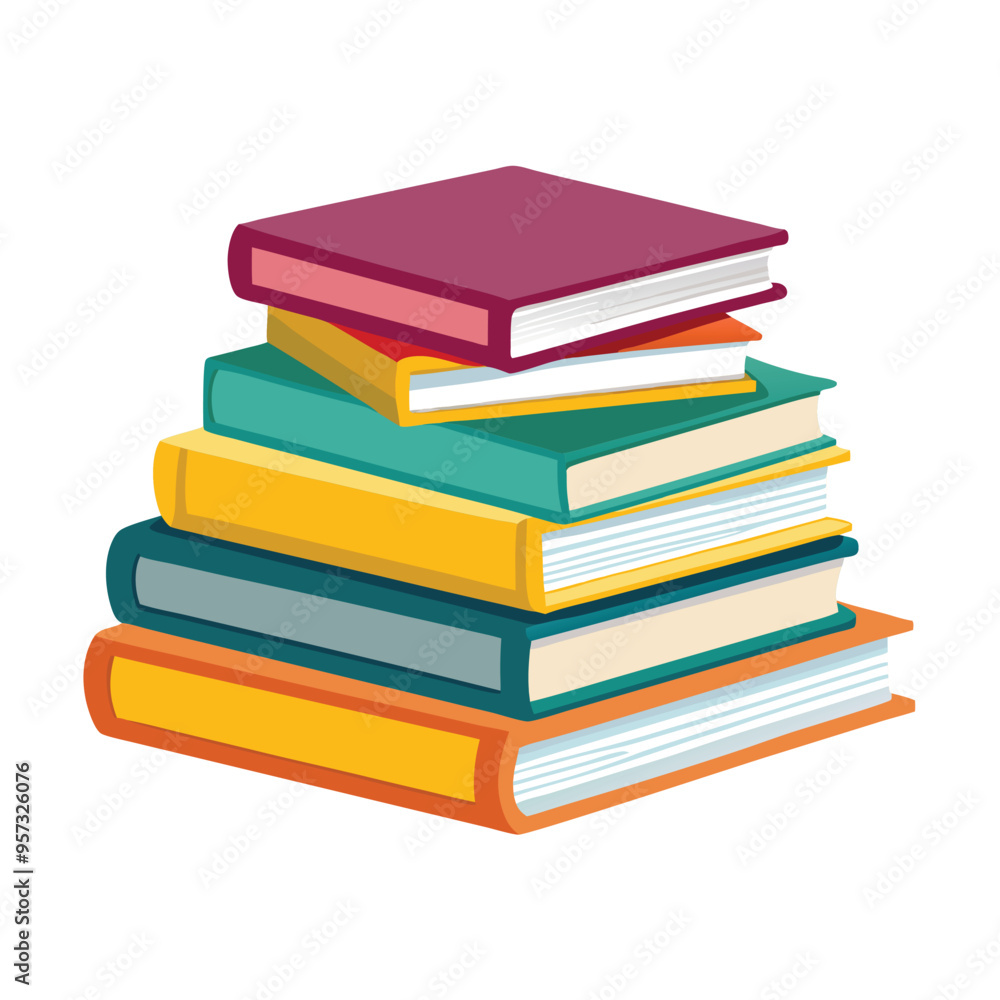 Stack of Books Vector Illustration on White Background, Minimalist Design for Educational Themes, Reading Icons, Knowledge Symbols, and Library Graphics, Books Stack Vector Isolated on White Stack of Books Vector Illustration on White Background, Minimalist Design for Educational Themes, Reading Icons, Knowledge Symbols, and Library Graphics, Books Stack Vector Isolated on White