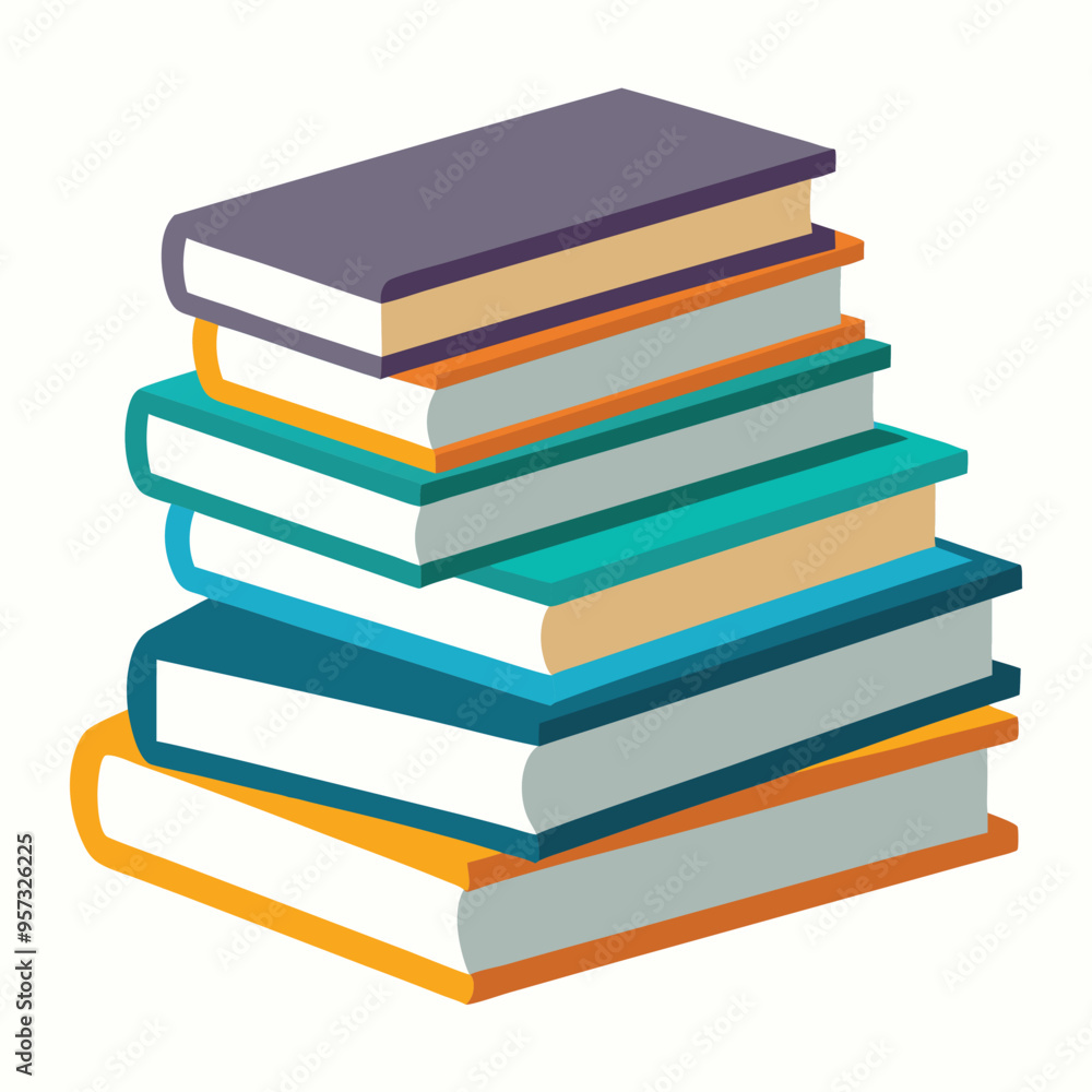 Stack of Books Vector Illustration on White Background, Minimalist Design for Educational Themes, Reading Icons, Knowledge Symbols, and Library Graphics, Books Stack Vector Isolated on White Stack of Books Vector Illustration on White Background, Minimalist Design for Educational Themes, Reading Icons, Knowledge Symbols, and Library Graphics, Books Stack Vector Isolated on White