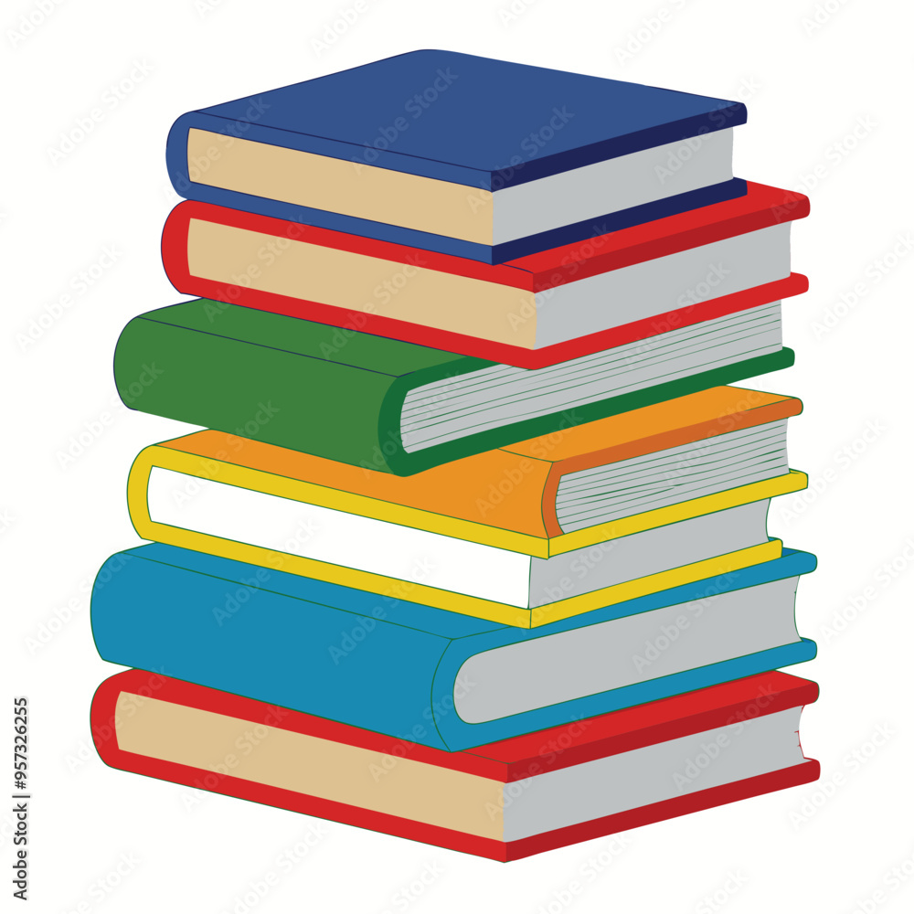 Stack of Books Vector Illustration on White Background, Minimalist Design for Educational Themes, Reading Icons, Knowledge Symbols, and Library Graphics, Books Stack Vector Isolated on White Stack of Books Vector Illustration on White Background, Minimalist Design for Educational Themes, Reading Icons, Knowledge Symbols, and Library Graphics, Books Stack Vector Isolated on White