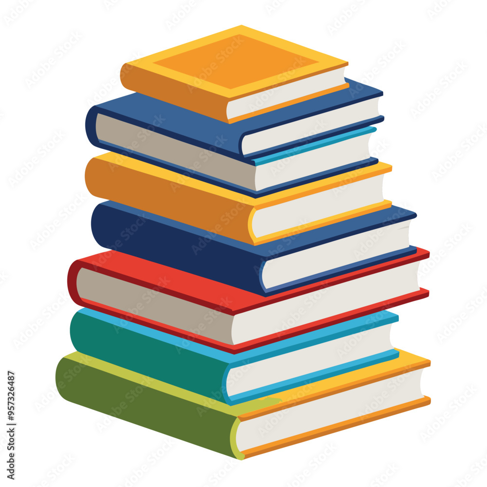 Stack of Books Vector Illustration on White Background, Minimalist Design for Educational Themes, Reading Icons, Knowledge Symbols, and Library Graphics, Books Stack Vector Isolated on White Stack of Books Vector Illustration on White Background, Minimalist Design for Educational Themes, Reading Icons, Knowledge Symbols, and Library Graphics, Books Stack Vector Isolated on White
