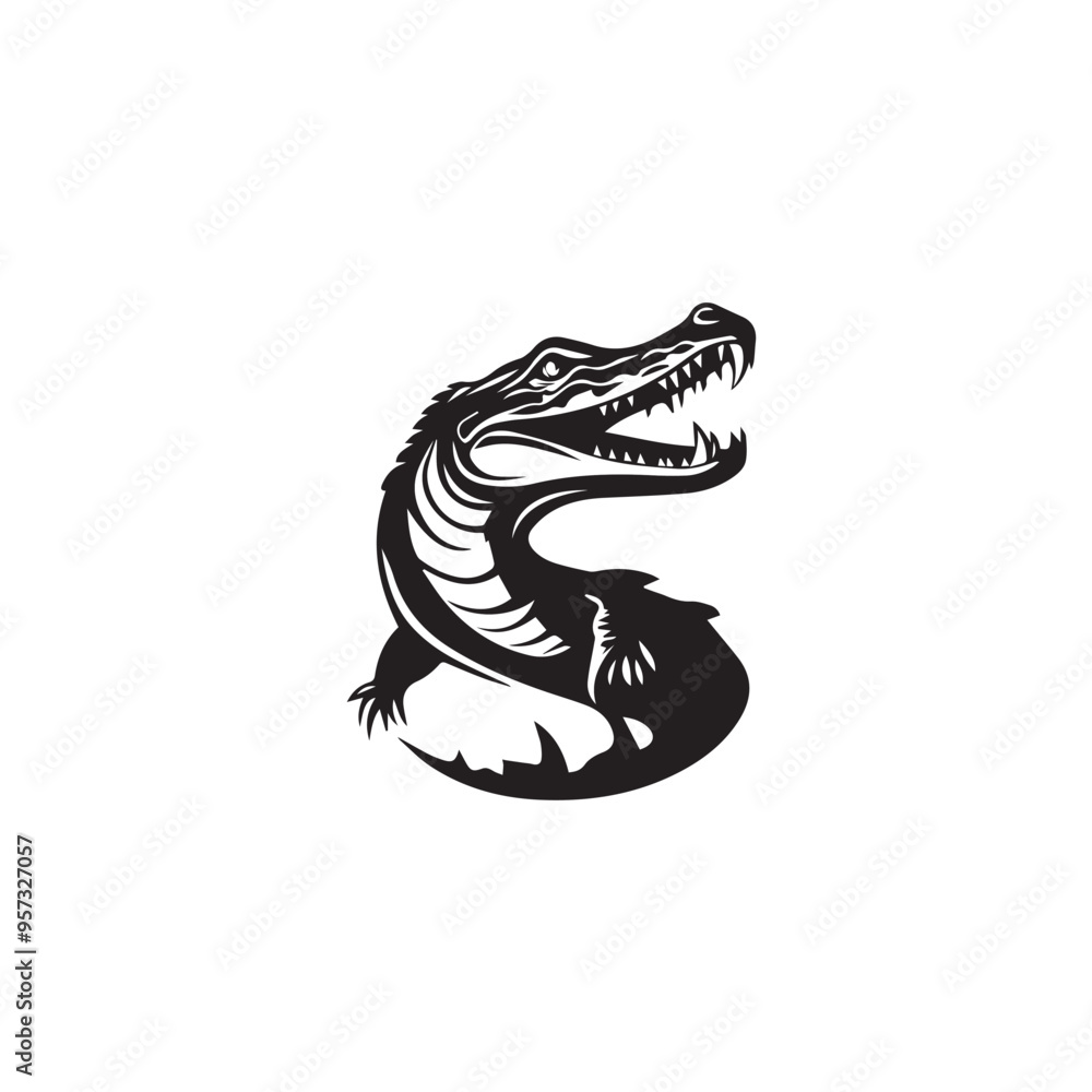 crocodile in cartoon, doodle style . Image for t-shirt, web, mobile apps and ui. Isolated 2d vector illustration in logo, icon, sketch style, Eps 10, black and white. AI Generative crocodile in cartoon, doodle style . Image for t-shirt, web, mobile apps and ui. Isolated 2d vector illustration in logo, icon, sketch style, Eps 10, black and white. AI Generative