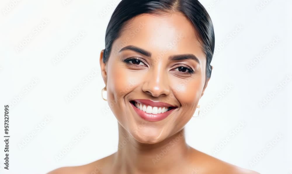 Smiling Woman Portrait on White Background Smiling Woman Portrait on White Background