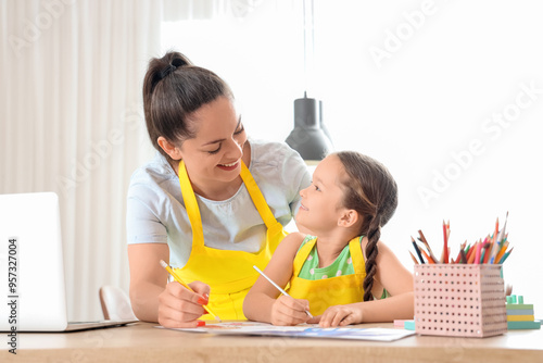 Little girl with her workin...