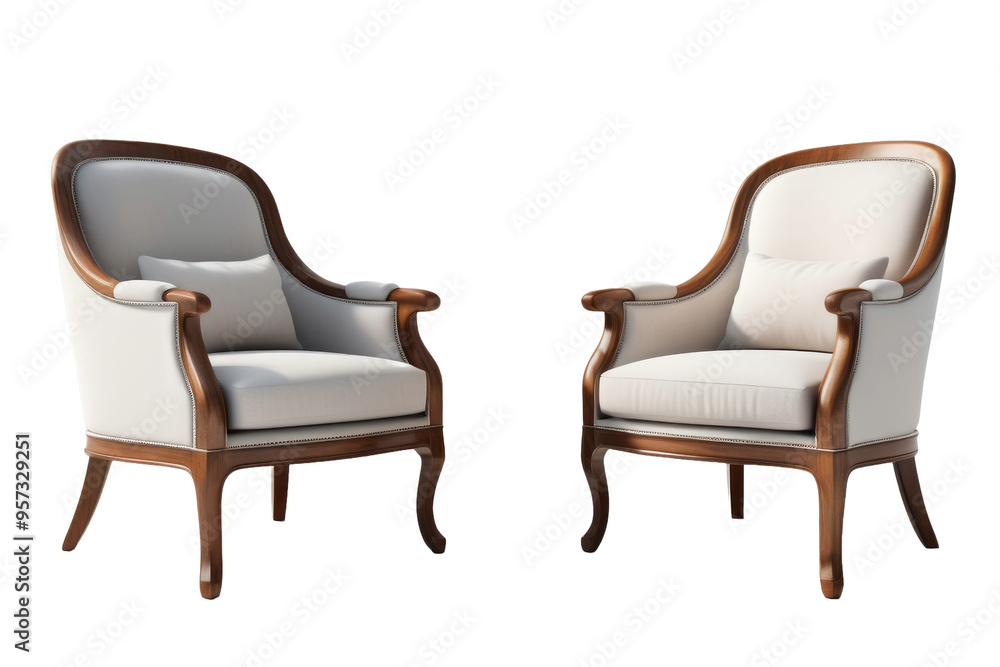 An isolated duo of luxurious armchairs, surrounded by a pristine white expanse, high resolution stock photograph, set against a pure, immaculate background, high-quality, ultra clear An isolated duo of luxurious armchairs, surrounded by a pristine white expanse, high resolution stock photograph, set against a pure, immaculate background, high-quality, ultra clear