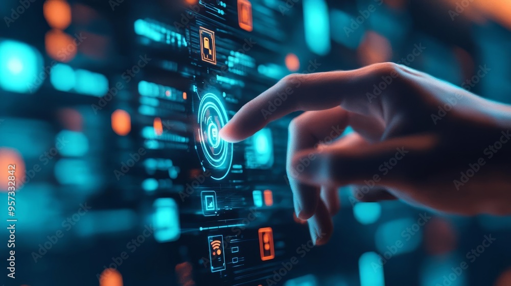 Digital support hub, floating holograms, advanced tech visuals Digital support hub, floating holograms, advanced tech visuals