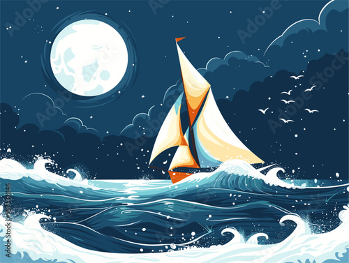 Stormy Seafarer: A Symbolic Journey of Perseverance Amidst the Tempest's Fury