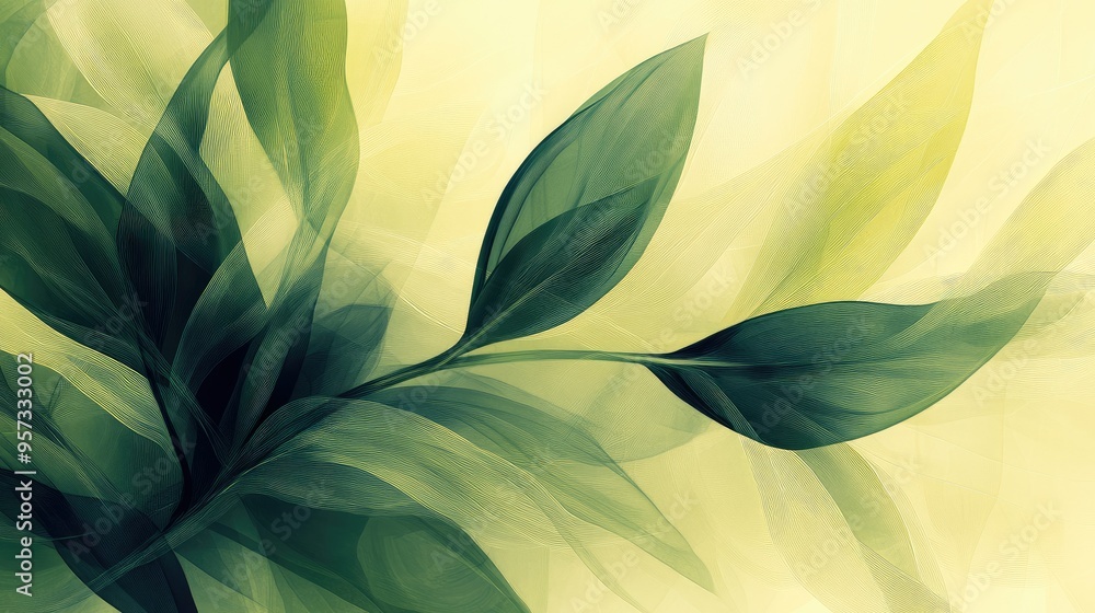 Fototapeta premium Abstract leaves in gentle breeze 