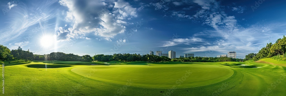 Fairway Panorama: Stunning Golf Course Landscape in Chiba Prefecture, Japan Fairway Panorama: Stunning Golf Course Landscape in Chiba Prefecture, Japan