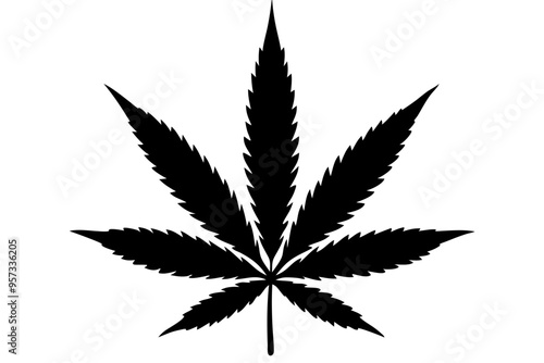 marijuana leaf vector art illustration isolated on white background