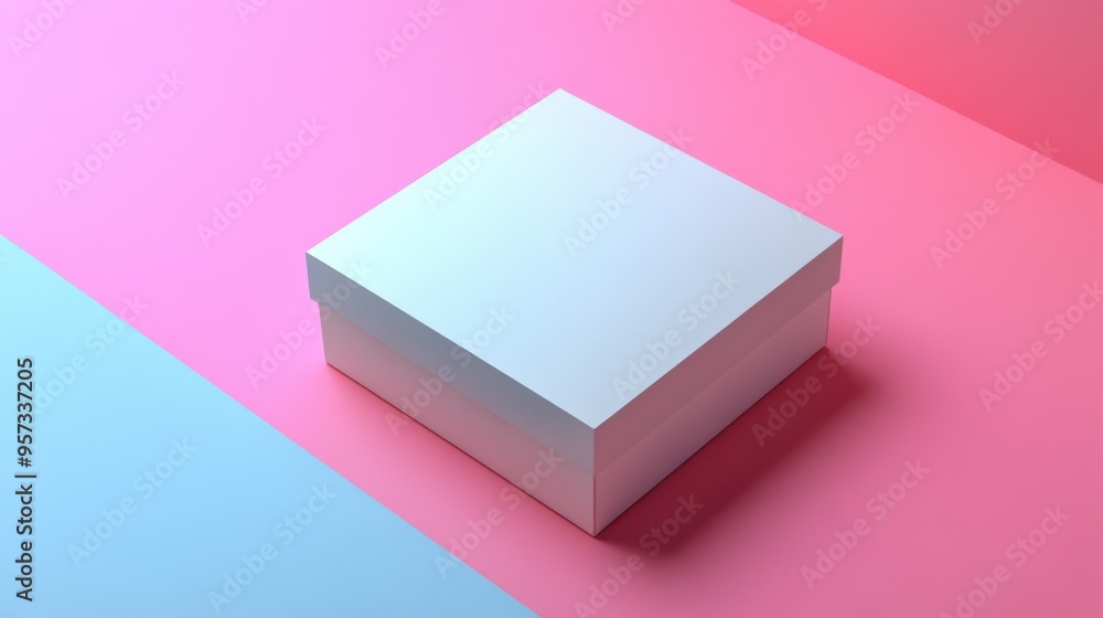 A blank product box on a sleek, minimalistic background for packaging mockup