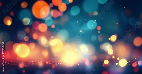 Abstract bokeh lights with soft background light illustration. New year, birthday, holidays celebration