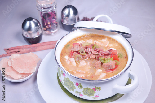 The Soto Betawi Food traditional  from Batavia or Jakarta photo