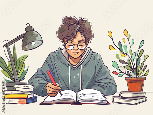 Whimsical Pen-Wielding Imagination: The Writer's Transformative Storytelling