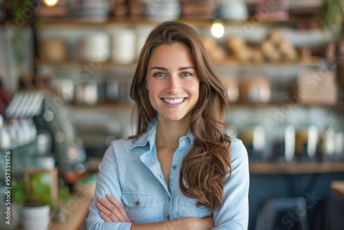 Female Small Business Owner. Portrait of a Beautiful Entrepreneur in a Successful Business Environment