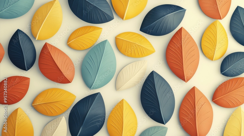 Playful leafy shapes in whimsical design Playful leafy shapes in whimsical design