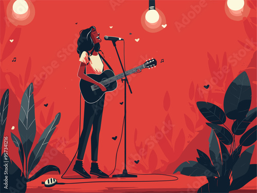 Expressionist's Euphoria: A Passionate Symphony Visualized in Vibrant Minimalism