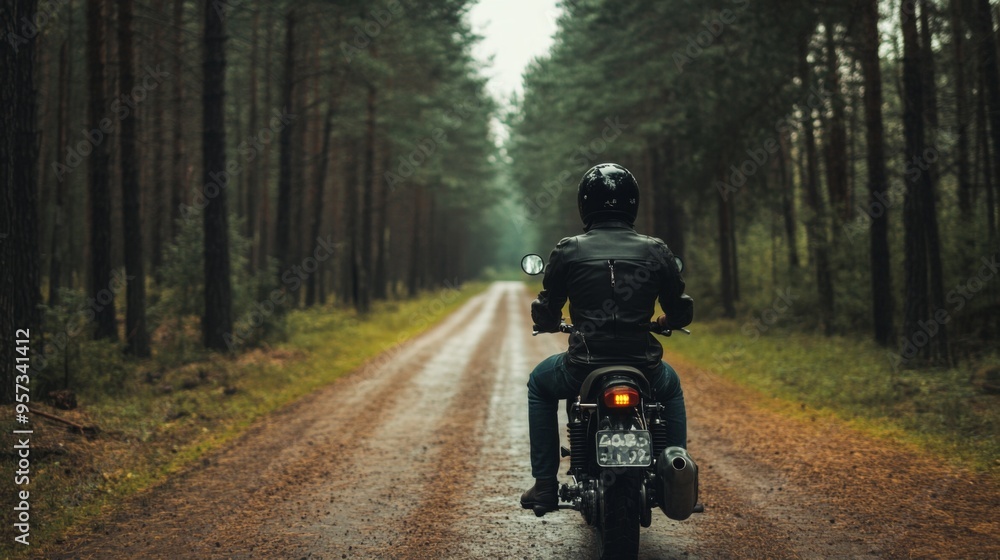 Rider on a Forest Road