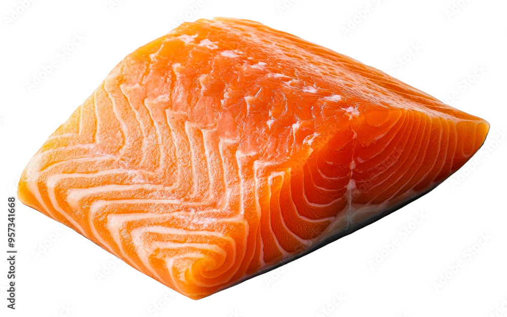 Fresh salmon fillet on a clean surface ready for cooking isolated on transparent background Fresh salmon fillet on a clean surface ready for cooking isolated on transparent background