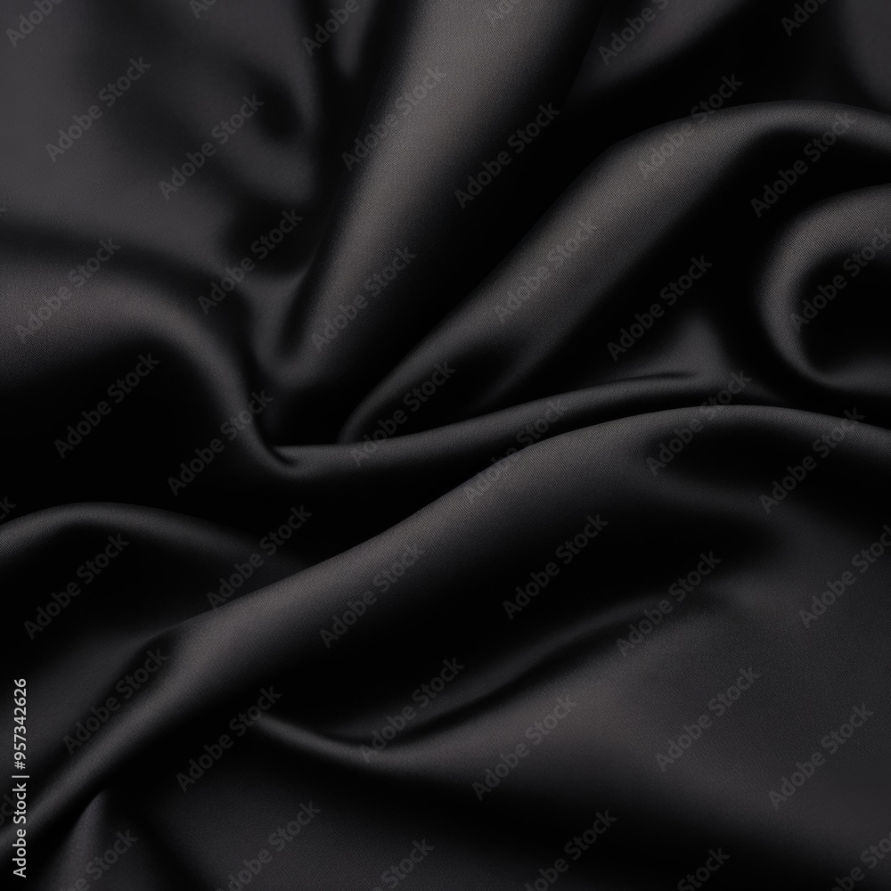 Obraz premium black silk fabric, background.