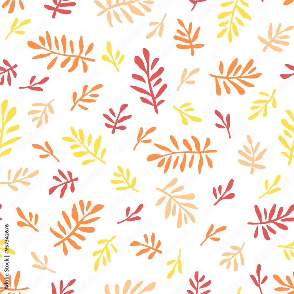Vector seamless pattern with tropical branches. Cute botanical design for wrapping paper, textile, wallpaper and backgrounds. Vector seamless pattern with tropical branches. Cute botanical design for wrapping paper, textile, wallpaper and backgrounds.
