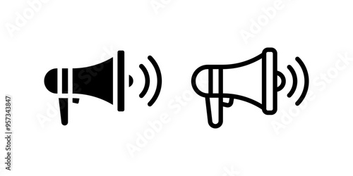Megaphone icon set. flat illustration of vector icon on white background