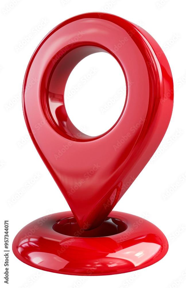 Stylized red location pin symbol isolated on transparent background Stylized red location pin symbol isolated on transparent background