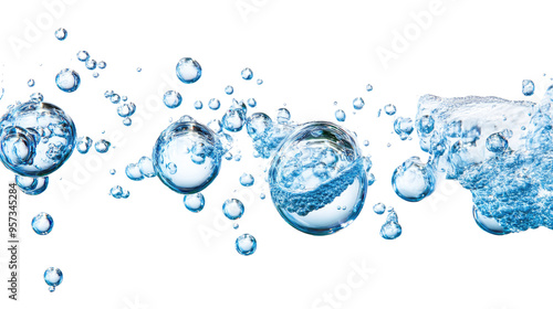 water bubbles on transparent white background