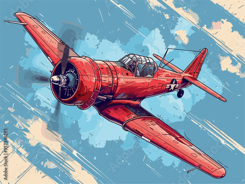 WWII Doodle Plane: Embracing Courage and Power for Freedom