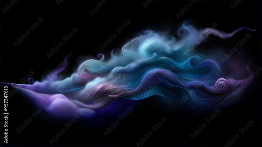 Obraz premium Abstract swirling clouds in vibrant colors against dark background