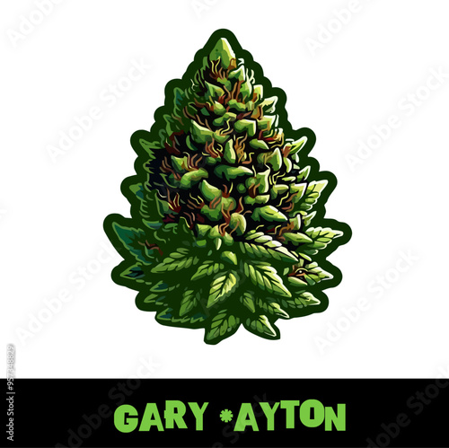 Vector Illustrated Gary *ayton Cannabis Bud Strain Cartoon