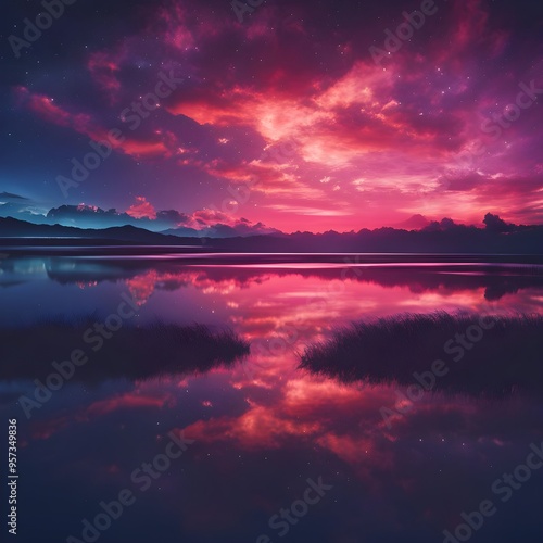 Cinematic night sky vibrant wallpaper background