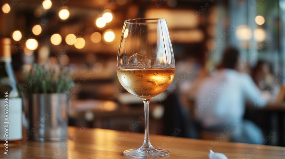 Close-up of a glass of wine in a restaurant Close-up of a glass of wine in a restaurant