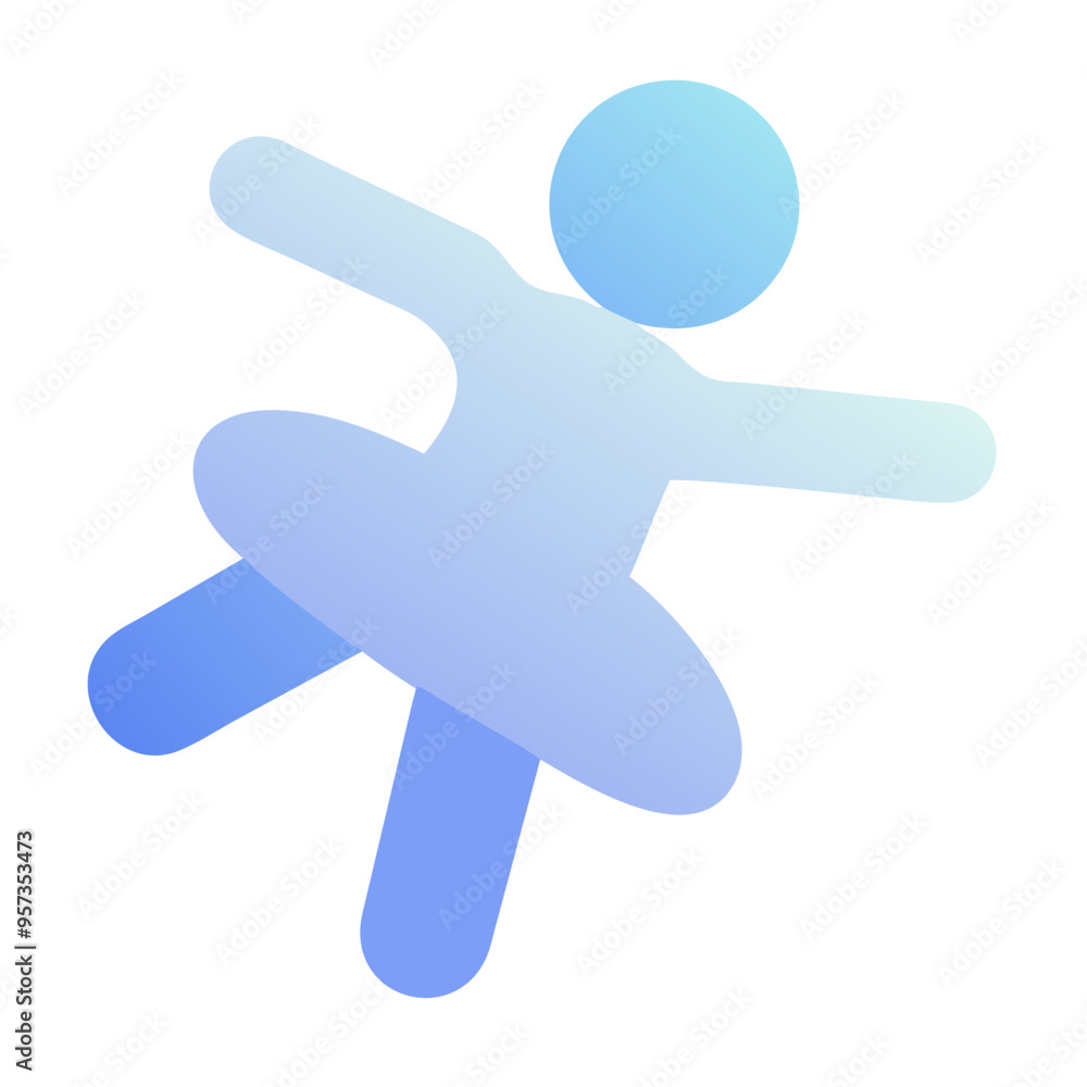 Abstract Ice Skater Vector Illustration in Blue Gradient for Winter Sports and Activities Abstract Ice Skater Vector Illustration in Blue Gradient for Winter Sports and Activities