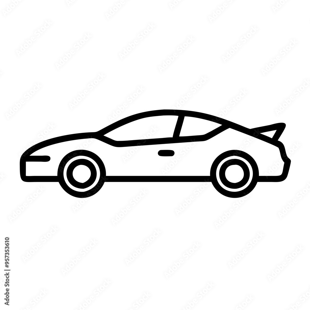 Sports Car Side Profile Outline Vector Simple Car Illustration Automotive Graphics Sports Car Side Profile Outline Vector Simple Car Illustration Automotive Graphics
