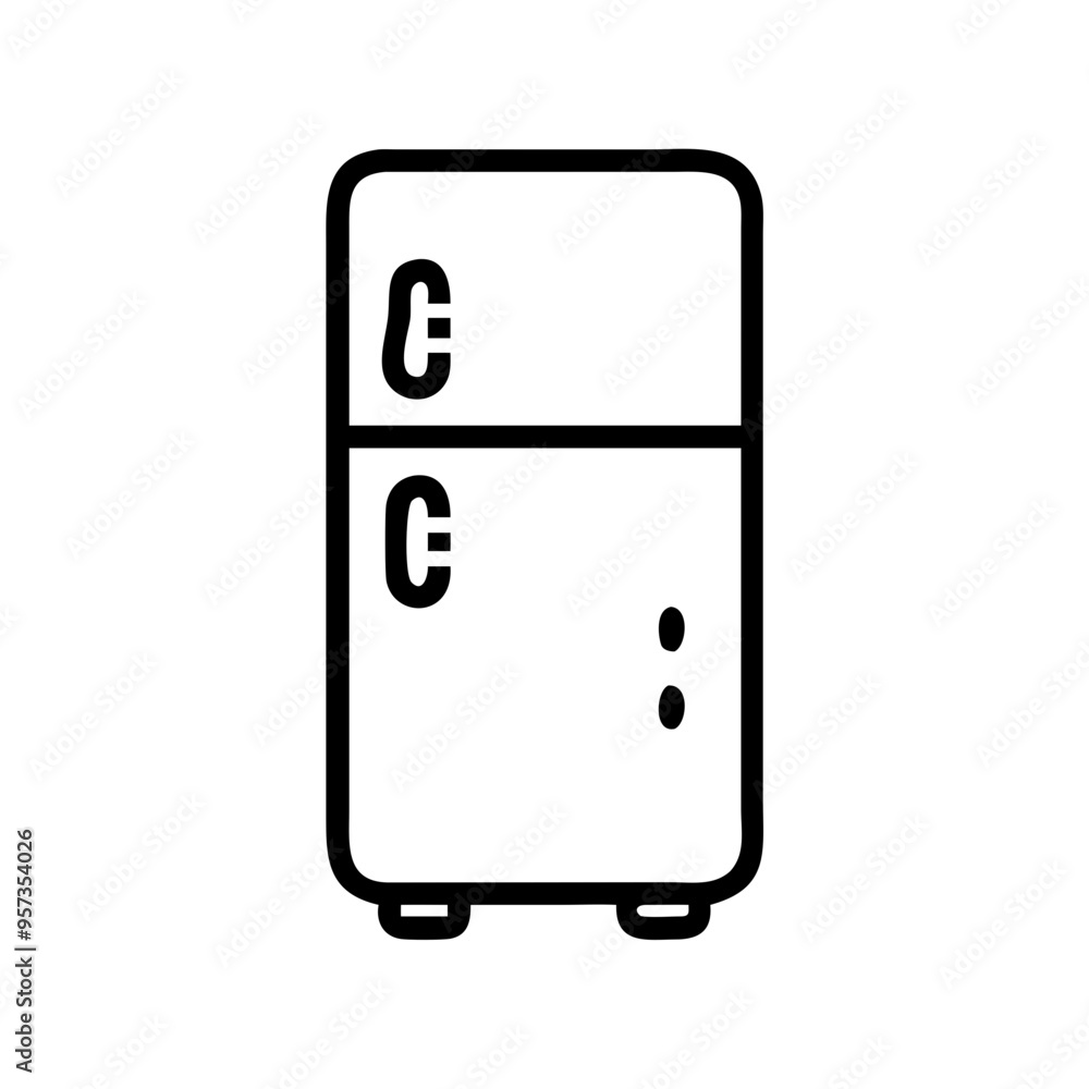 Retro Refrigerator Vector Illustration for Kitchen Appliance and Home Design Projects Retro Refrigerator Vector Illustration for Kitchen Appliance and Home Design Projects