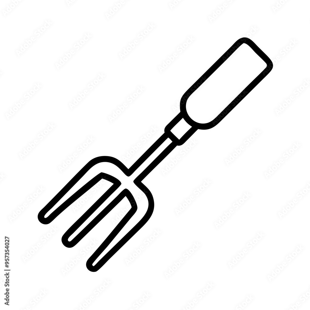 Garden Fork Vector Simple Gardening Tool Illustration for Websites Apps or Print Use Garden Fork Vector Simple Gardening Tool Illustration for Websites Apps or Print Use
