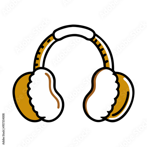 Winter Earmuffs Vector Illustration Warm Ear Protection Cozy Cold Weather Accessory Clipart