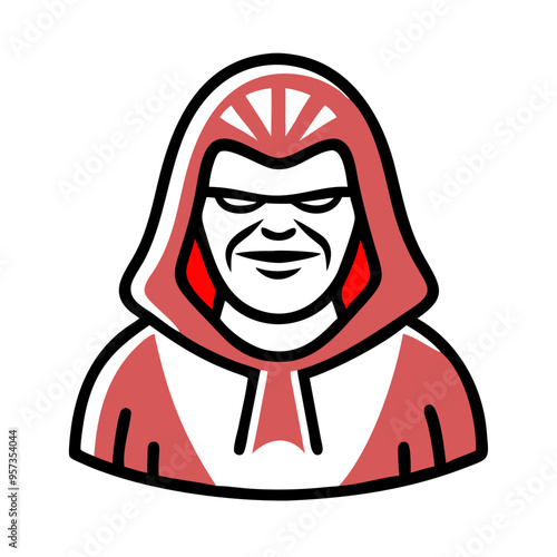 Vector Illustration Hooded Mysterious Man Conceptual Graphic Design Character Art Comic Style