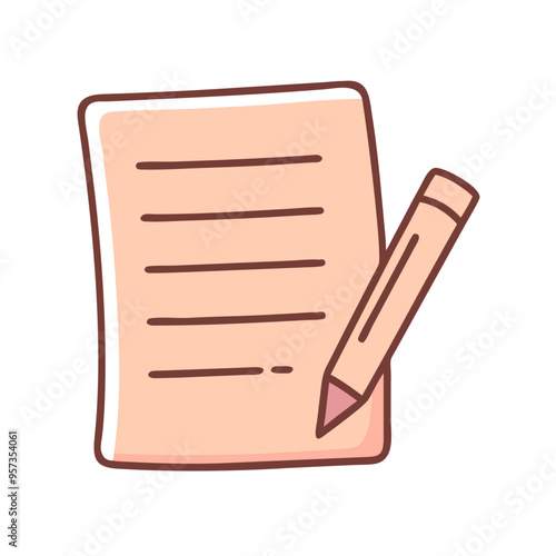 Vector Illustration Notepad and Pencil Perfect for Educational and Note-Taking Applications