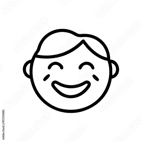 Happy Child Face Vector Smiling Kid Emoticon Cute Cartoon Illustration for Kids Content