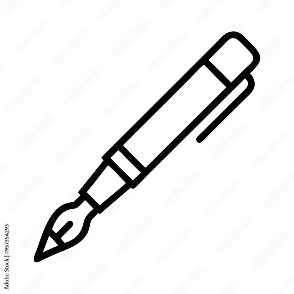 Vector Illustration Fountain Pen Symbol of Writing and Creativity Office or Education Use Vector Illustration Fountain Pen Symbol of Writing and Creativity Office or Education Use