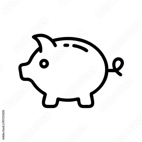 Piggy Bank Vector for Financial Savings and Money Management Illustrations