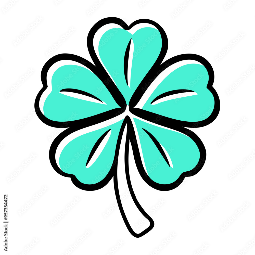 Four Leaf Clover Vector Graphic Symbol of Luck and Fortune Illustration Four Leaf Clover Vector Graphic Symbol of Luck and Fortune Illustration
