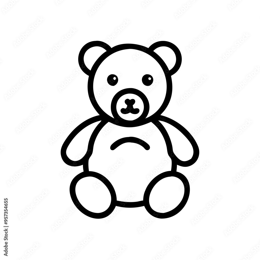 Obraz premium Sad Teddy Bear Vector Art for Children's Mental Health Awareness Campaigns and Materials